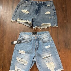 Distressed Denim Shorts